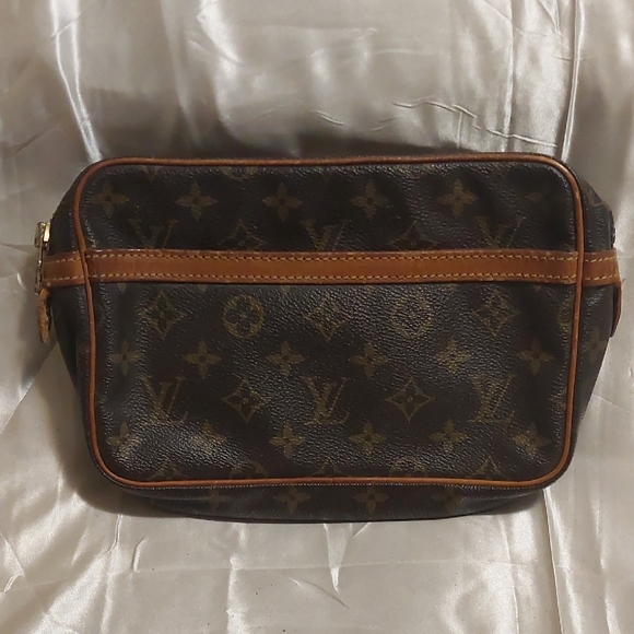 Authentic Vintage Louis Vuitton Brown Monogram Cosmetic Bag - Picture 1 of 8